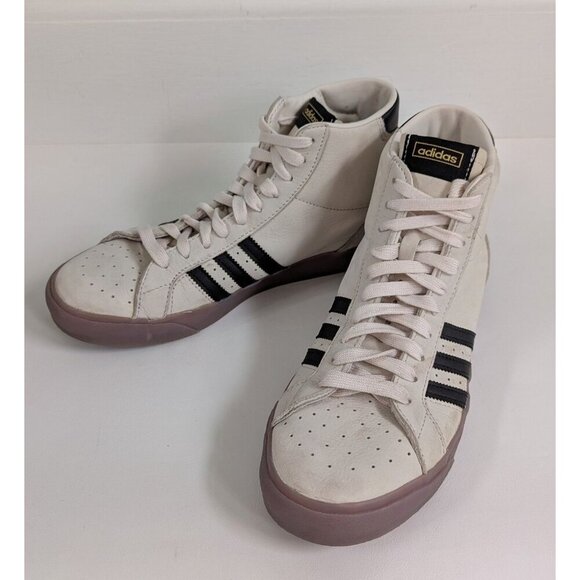 Adidas Basket Profi Chalk White Men's Retro Leather High Tops Size 9 FX0350 - Picture 1 of 8